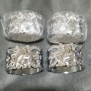 Vintage Godinger 20th Century Baroque Napkin Rings